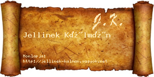 Jellinek Kálmán névjegykártya
